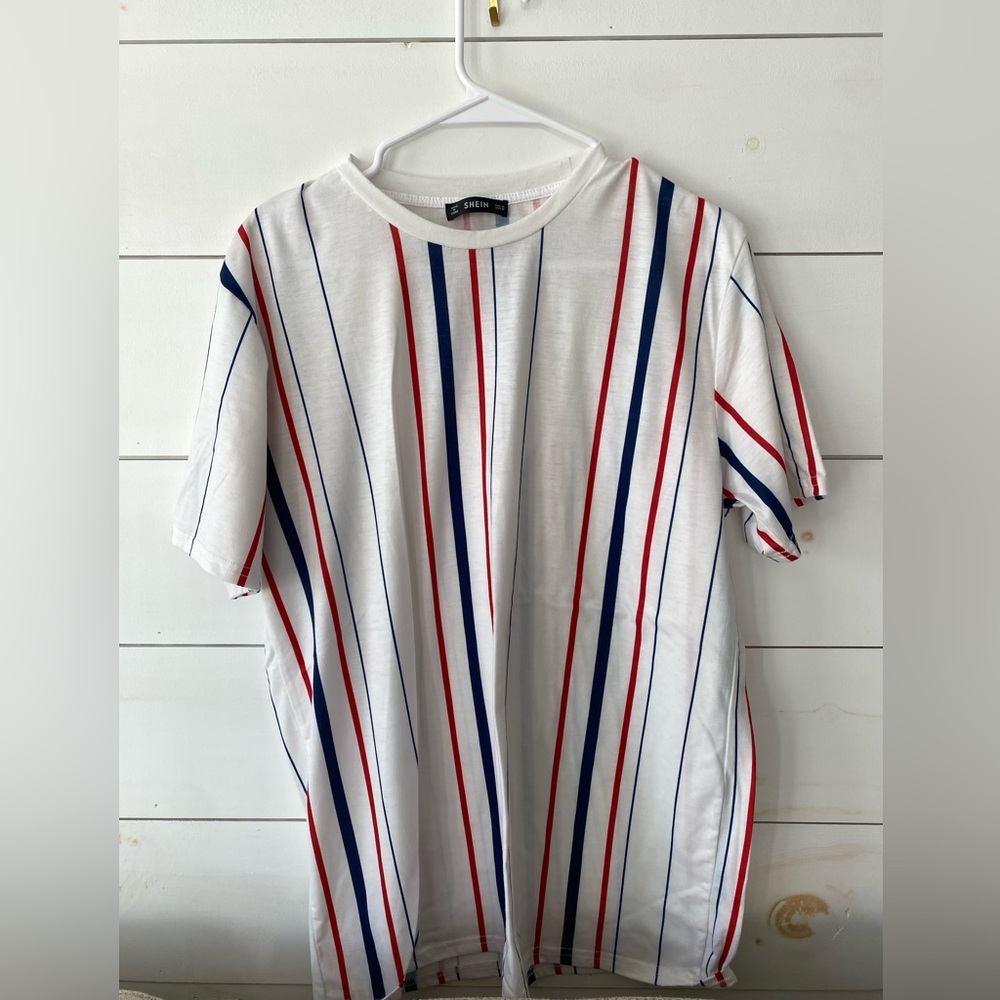 SHEIN baseball vertical striped t-shirt